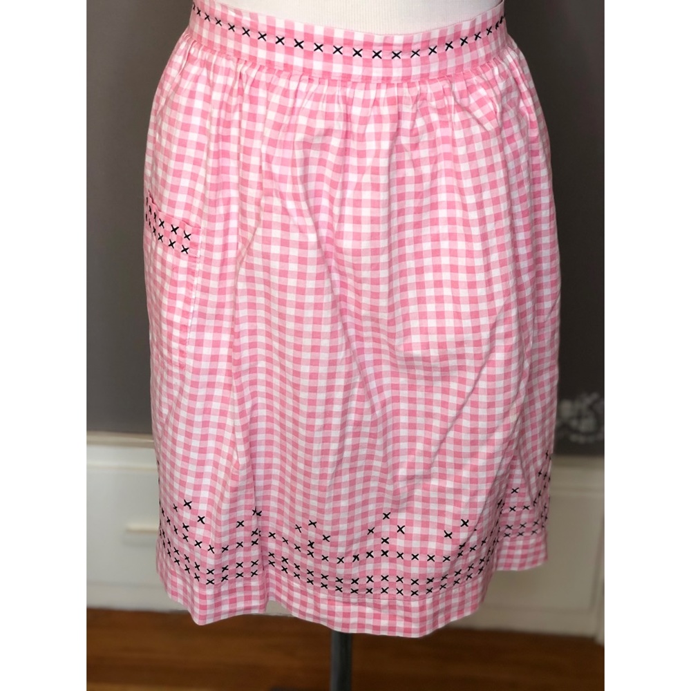 Vintage 50’s pink & white gingham half apron